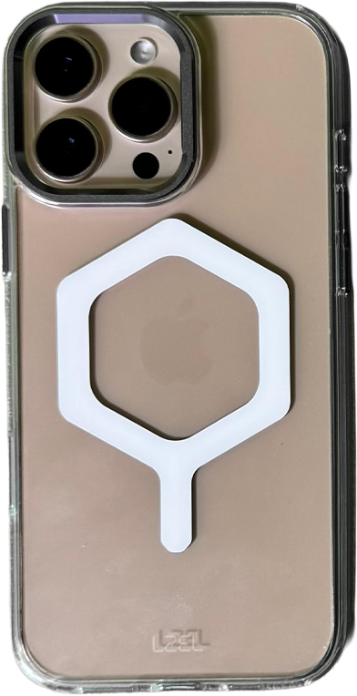 LZEL iPhone 16 Pro Max Mag Octa Shield Clear Case | White LZEL iPhone 16 Pro Max Mag Octa Shield Clear Case | White